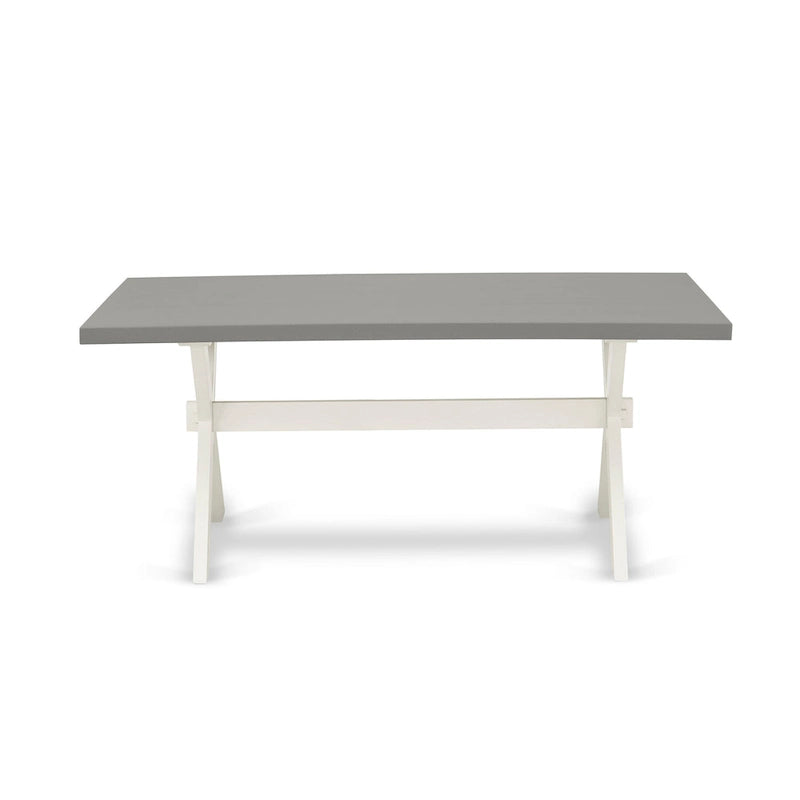 Set da pranzo - un tavolo da pranzo e sedie Parsons in lino grigio, bianco sporco (Opzioni pezzi)