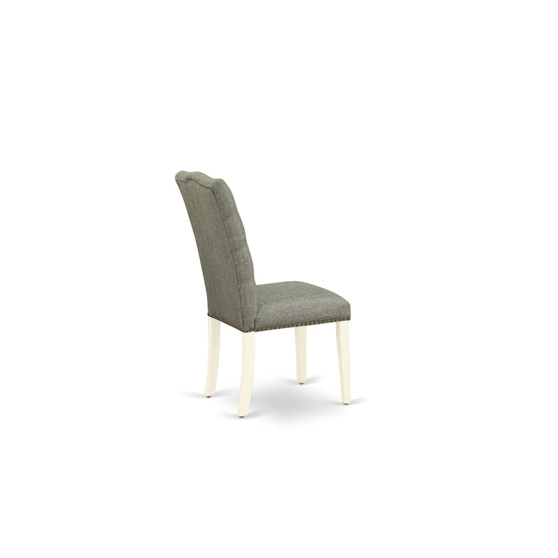 Set da pranzo - un tavolo da pranzo e sedie Parsons in lino grigio, bianco sporco (Opzioni pezzi)