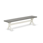 Set da pranzo - un tavolo da pranzo e sedie Parsons in lino grigio, bianco sporco (Opzioni pezzi)