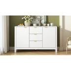 Mobile per Ingresso in Stile Onda Moderno con 3 Ripiani Regolabili, Credenza con 2 Ante e Tavolino Consolle con 3 Cassetti