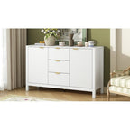 Mobile per Ingresso in Stile Onda Moderno con 3 Ripiani Regolabili, Credenza con 2 Ante e Tavolino Consolle con 3 Cassetti