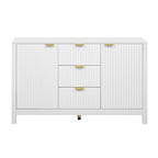 Mobile per Ingresso in Stile Onda Moderno con 3 Ripiani Regolabili, Credenza con 2 Ante e Tavolino Consolle con 3 Cassetti