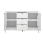 Mobile per Ingresso in Stile Onda Moderno con 3 Ripiani Regolabili, Credenza con 2 Ante e Tavolino Consolle con 3 Cassetti