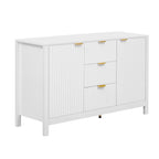 Mobile per Ingresso in Stile Onda Moderno con 3 Ripiani Regolabili, Credenza con 2 Ante e Tavolino Consolle con 3 Cassetti