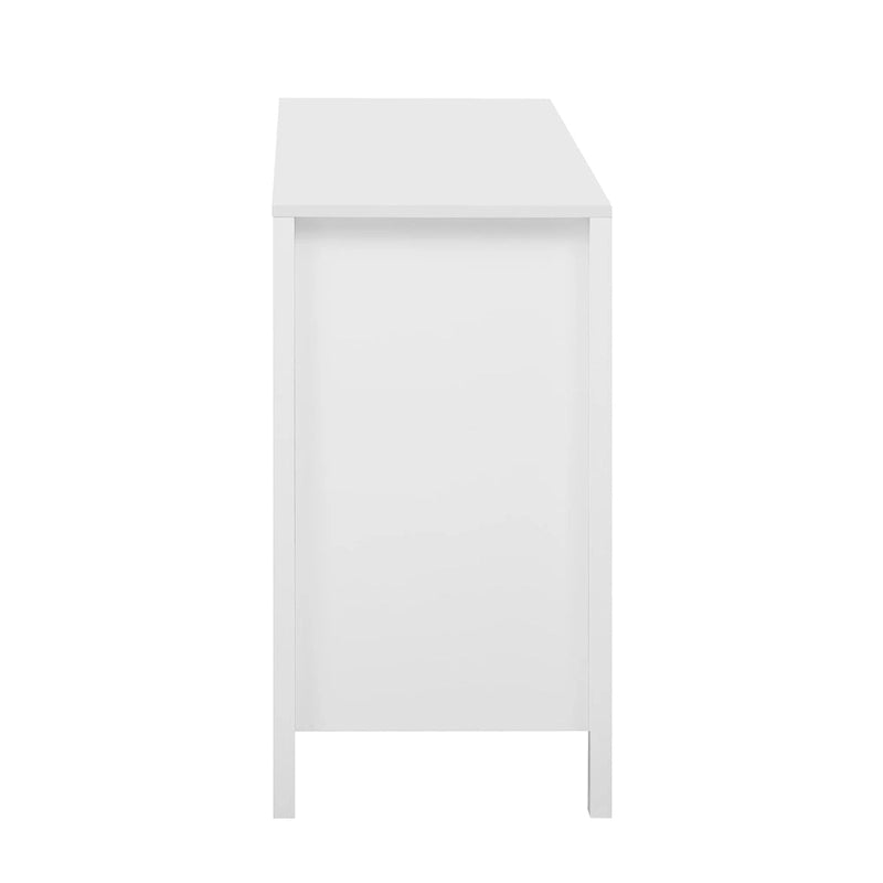 Mobile per Ingresso in Stile Onda Moderno con 3 Ripiani Regolabili, Credenza con 2 Ante e Tavolino Consolle con 3 Cassetti