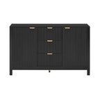 Mobile per Ingresso in Stile Onda Moderno con 3 Ripiani Regolabili, Credenza con 2 Ante e Tavolino Consolle con 3 Cassetti
