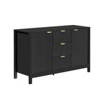 Mobile per Ingresso in Stile Onda Moderno con 3 Ripiani Regolabili, Credenza con 2 Ante e Tavolino Consolle con 3 Cassetti
