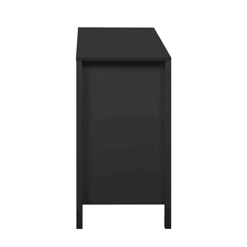 Mobile per Ingresso in Stile Onda Moderno con 3 Ripiani Regolabili, Credenza con 2 Ante e Tavolino Consolle con 3 Cassetti