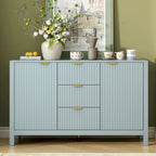 Mobile per Ingresso in Stile Onda Moderno con 3 Ripiani Regolabili, Credenza con 2 Ante e Tavolino Consolle con 3 Cassetti