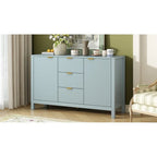 Mobile per Ingresso in Stile Onda Moderno con 3 Ripiani Regolabili, Credenza con 2 Ante e Tavolino Consolle con 3 Cassetti