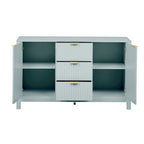 Mobile per Ingresso in Stile Onda Moderno con 3 Ripiani Regolabili, Credenza con 2 Ante e Tavolino Consolle con 3 Cassetti