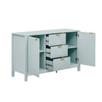 Mobile per Ingresso in Stile Onda Moderno con 3 Ripiani Regolabili, Credenza con 2 Ante e Tavolino Consolle con 3 Cassetti