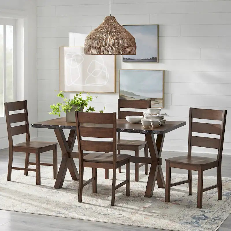 Set da pranzo Mandeville 5 pezzi in legno massello