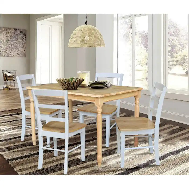 Tavolo da pranzo in legno massello 30 x 48 con 4 sedie