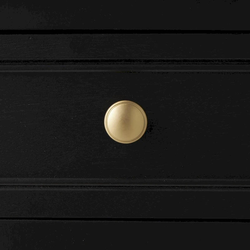 Mobiletto con 2 cassetti e 2 ante in legno fatto a mano con frontale in rattan - Nero -