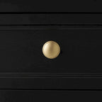 Mobiletto con 2 cassetti e 2 ante in legno fatto a mano con frontale in rattan - Nero -
